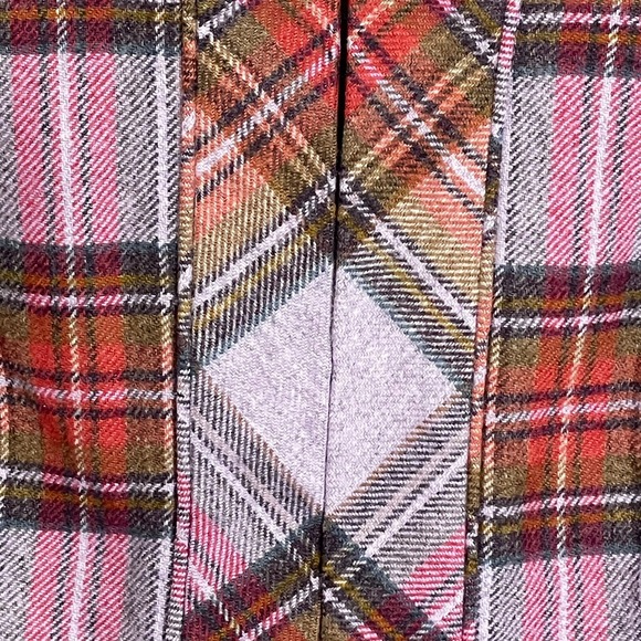 Lands' End 10 Wool Plaid Jacket Lilac Rust Olive Hook Front Lined Classic - Picture 10 of 12